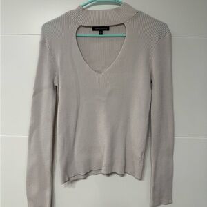 Kendall & Kylie Beige Ribbed Knit Top